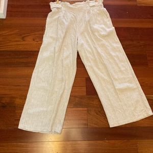 Jules and Leopold fine pin stripe linen womens wide leg pants